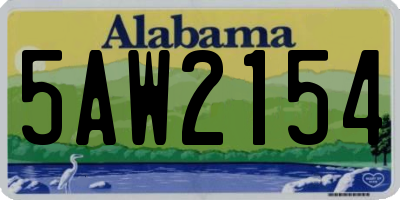 AL license plate 5AW2154
