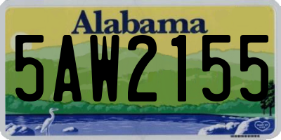 AL license plate 5AW2155
