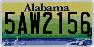 AL license plate 5AW2156