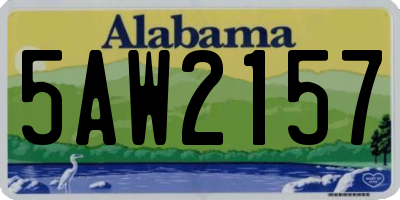 AL license plate 5AW2157