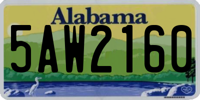 AL license plate 5AW2160
