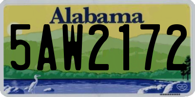 AL license plate 5AW2172
