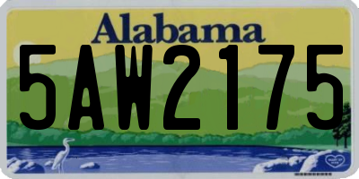 AL license plate 5AW2175