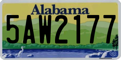 AL license plate 5AW2177
