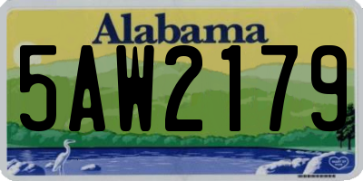 AL license plate 5AW2179