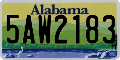 AL license plate 5AW2183
