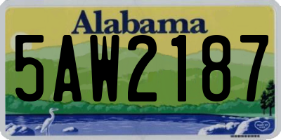 AL license plate 5AW2187