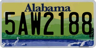 AL license plate 5AW2188