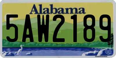 AL license plate 5AW2189