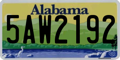 AL license plate 5AW2192