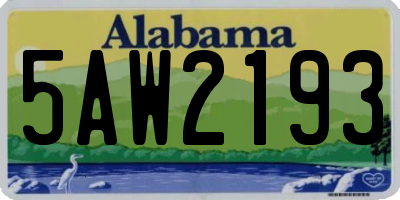 AL license plate 5AW2193