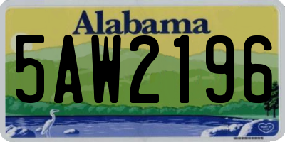 AL license plate 5AW2196