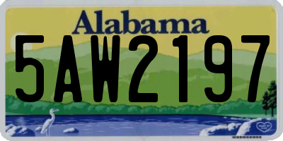 AL license plate 5AW2197