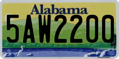 AL license plate 5AW2200