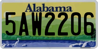AL license plate 5AW2206