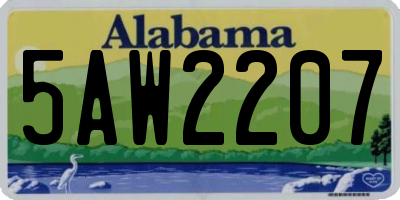 AL license plate 5AW2207