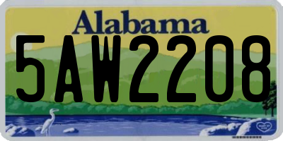 AL license plate 5AW2208