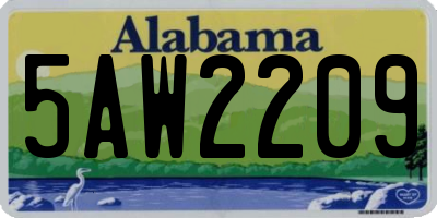 AL license plate 5AW2209