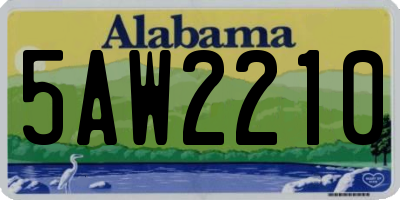 AL license plate 5AW2210