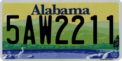AL license plate 5AW2211