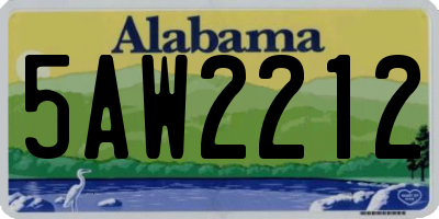 AL license plate 5AW2212