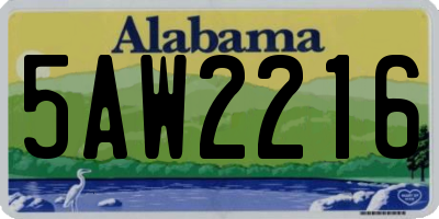 AL license plate 5AW2216