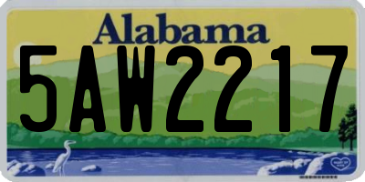 AL license plate 5AW2217