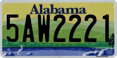 AL license plate 5AW2221