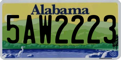 AL license plate 5AW2223