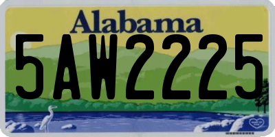 AL license plate 5AW2225