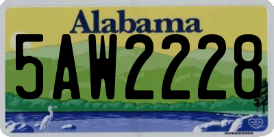 AL license plate 5AW2228