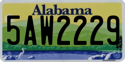 AL license plate 5AW2229