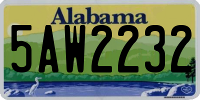 AL license plate 5AW2232
