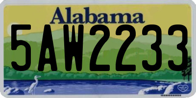 AL license plate 5AW2233