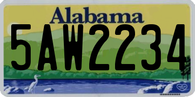 AL license plate 5AW2234