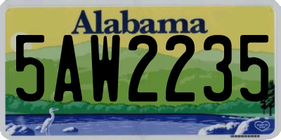 AL license plate 5AW2235