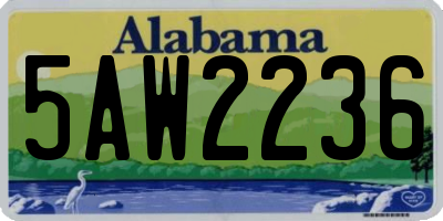 AL license plate 5AW2236