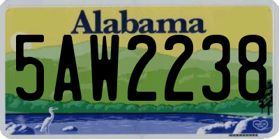 AL license plate 5AW2238