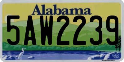 AL license plate 5AW2239