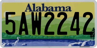 AL license plate 5AW2242