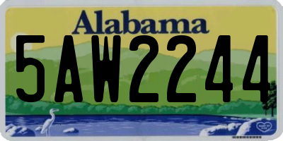 AL license plate 5AW2244