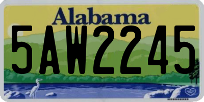 AL license plate 5AW2245