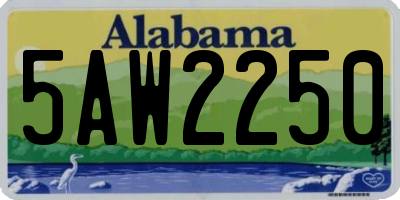AL license plate 5AW2250