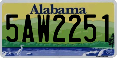 AL license plate 5AW2251
