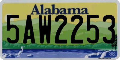 AL license plate 5AW2253