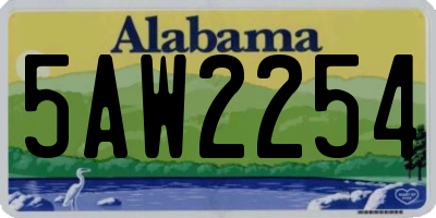 AL license plate 5AW2254