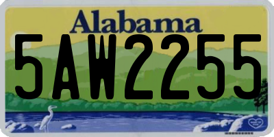 AL license plate 5AW2255