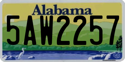 AL license plate 5AW2257