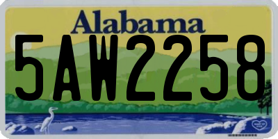 AL license plate 5AW2258