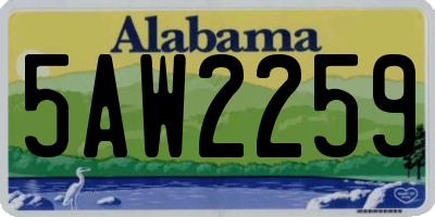 AL license plate 5AW2259